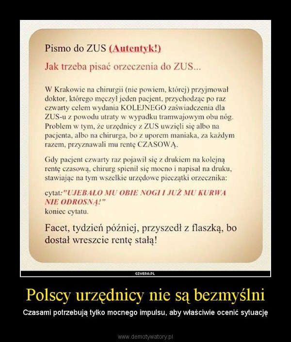 Polscy urzędnicy nie są bezmyślni – Czasami potrzebują tylko mocnego impulsu, aby właściwie ocenić sytuację 