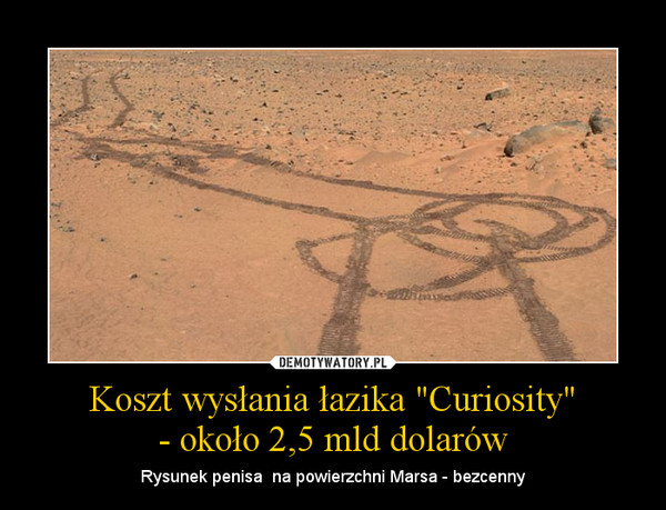 Koszt wysłania łazika "Curiosity"
- około 2,5 mld dolarów