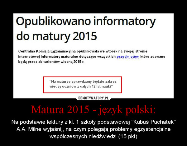 Matura 2015 - język polski: