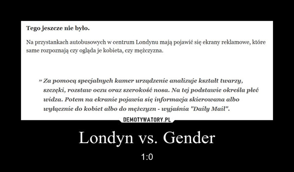 Londyn vs. Gender – 1:0 