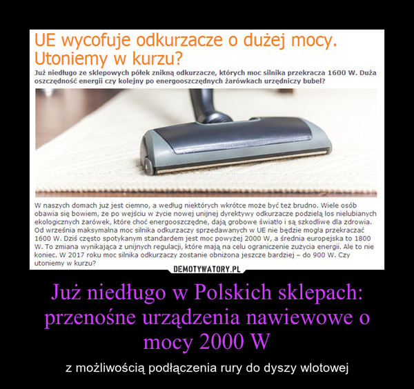 Już niedługo w Polskich sklepach: przenośne urządzenia nawiewowe o mocy 2000 W – z możliwością podłączenia rury do dyszy wlotowej 