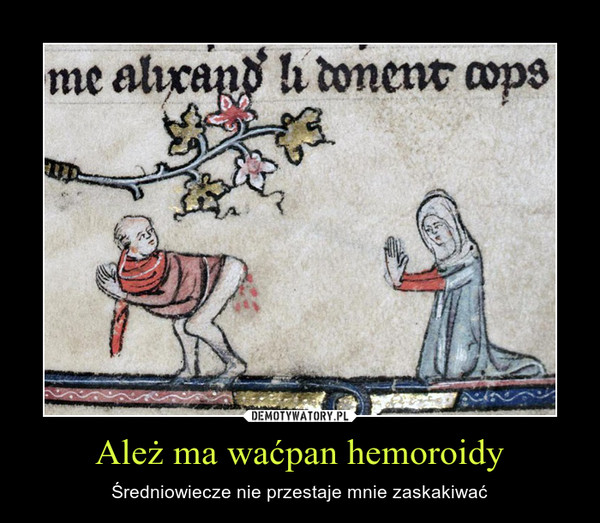 Ależ ma waćpan hemoroidy – Średniowiecze nie przestaje mnie zaskakiwać 