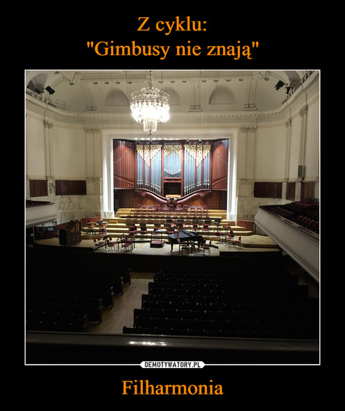 Z cyklu:
"Gimbusy nie znają" Filharmonia