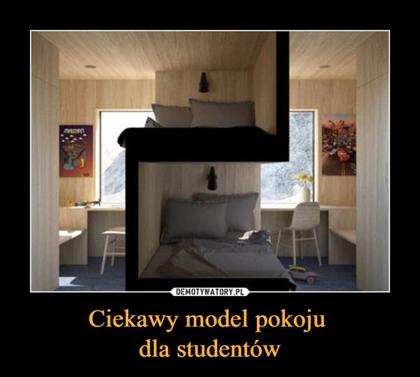 Ciekawy model pokoju dla studentów –  