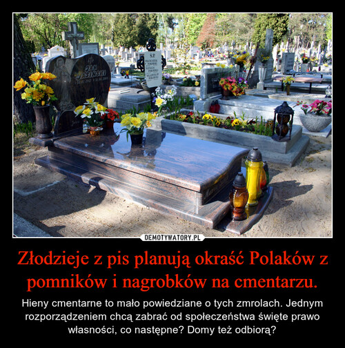 Złodzieje z pis planują okraść Polaków z pomników i nagrobków na cmentarzu.