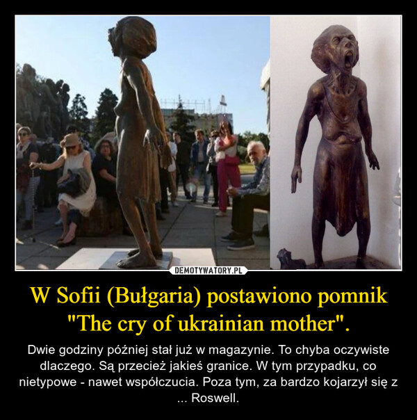 W Sofii (Bułgaria) postawiono pomnik "The cry of ukrainian mother".