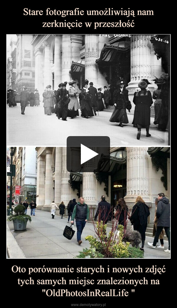 Oto porównanie starych i nowych zdjęć tych samych miejsc znalezionych na "OldPhotosInRealLife " –  NYCSTARKLICHCOFFEEASOPPINGXXXX630-14