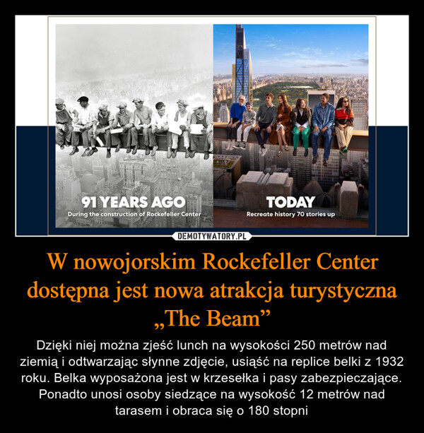 W nowojorskim Rockefeller Center dostępna jest nowa atrakcja turystyczna „The Beam”