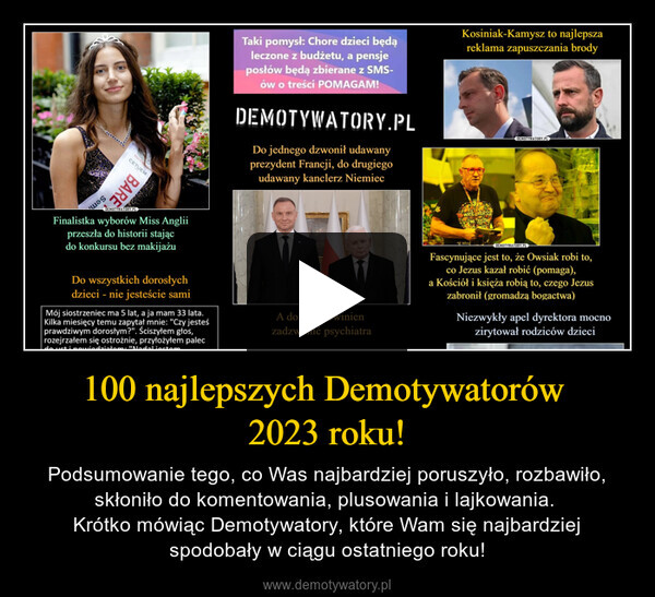 100 najlepszych Demotywatorów 
2023 roku!