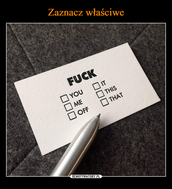 Zaznacz właściwe