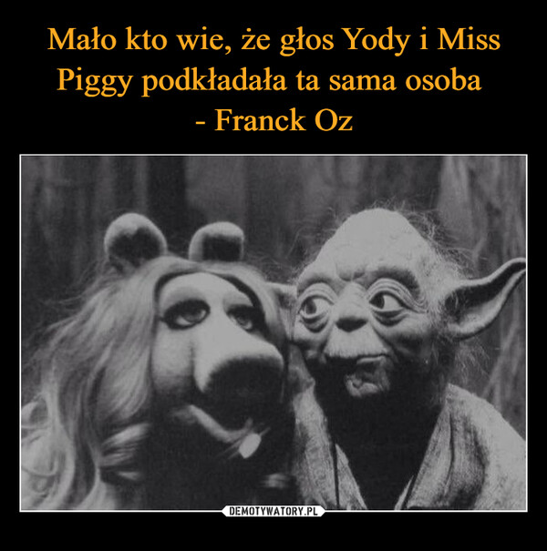 Mało kto wie, że głos Yody i Miss Piggy podkładała ta sama osoba 
- Franck Oz