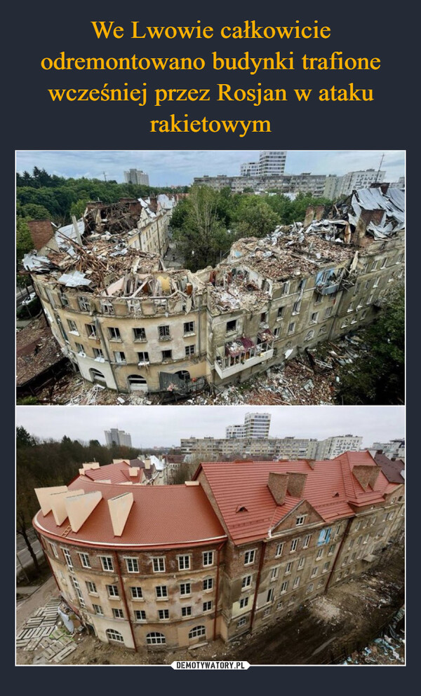 We Lwowie całkowicie odremontowano budynki trafione wcześniej przez Rosjan w ataku rakietowym